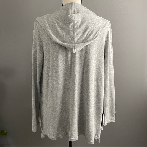 NWT Splendid Open Front High Low Hooded Cardigan XS Gray Lightweight - Picture 6 of 6